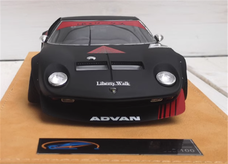 Lamborghini miura Vintage car Matte black 1/18car Pre-a Model