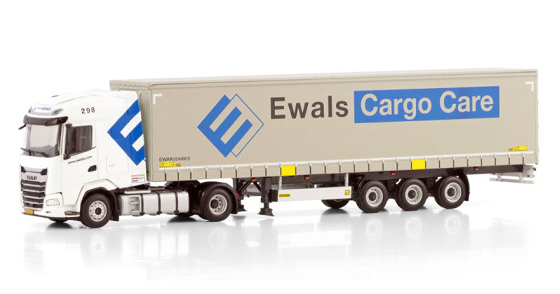 WSI DAF XG 4X2 CURTAINSIDE TRAILER - 3 AXLE Ewals Cargo Care 1:50 Truck Pre-built Model
