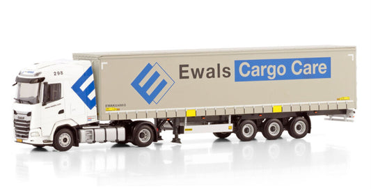 WSI DAF XG 4X2 CURTAINSIDE TRAILER - 3 AXLE Ewals Cargo Care 1:50 Truck Pre-built Model