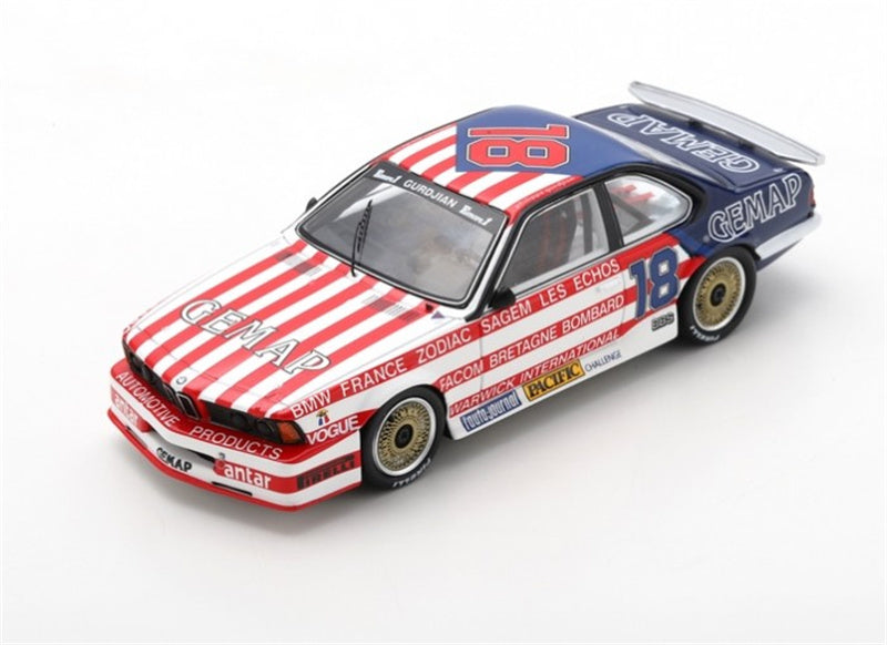 1:43 Spark BMW 635 CSi #18 Championnat de France 1985 P.GURDJIAN LTD 500PCS view1