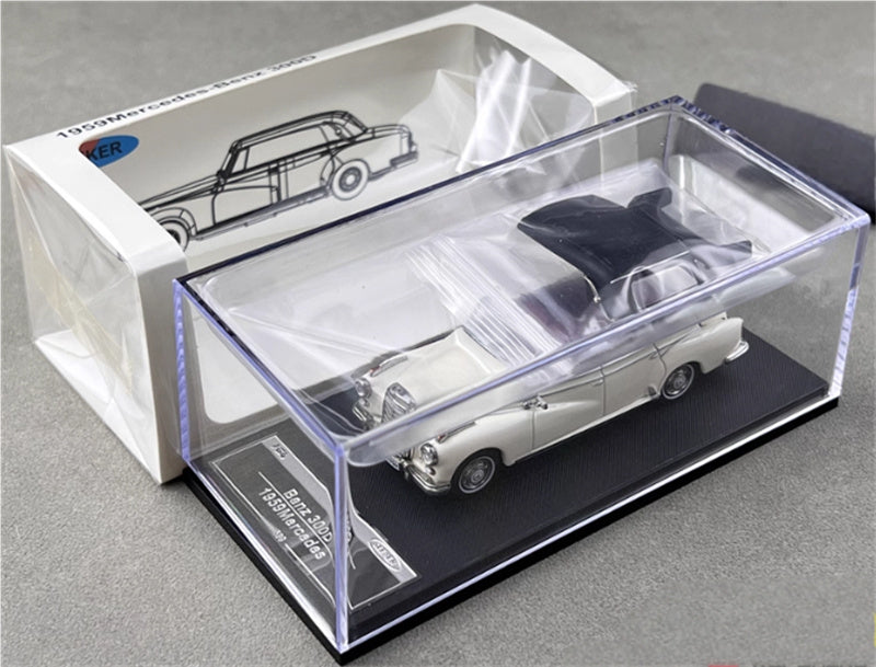 SEEKER Mercedes Benz 300D Adenauer W189 1959 convertible Soft top White 1:64 Car Pre-built Model view10