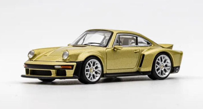 POPRACE 1:64 Porsche 964 Singer DLS Turbo modified Diecast Model Goldern