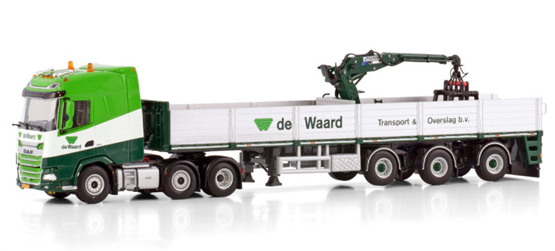 WSI DAF XG 6X2 TWIN STEER BRICK TRAILER - 3 AXLE De Waard B.V. 1:50 Truck Pre-built Model