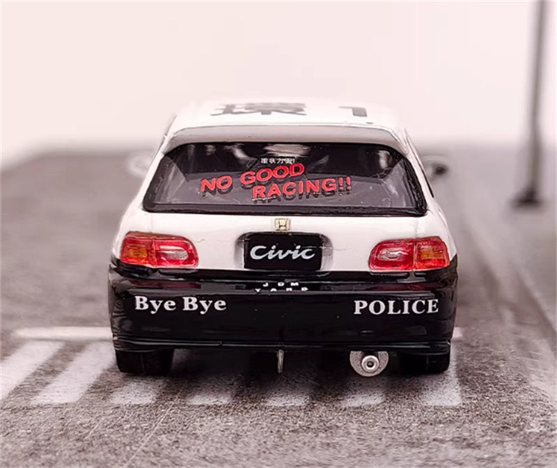 SW Honda Civic EG6 Osaka JDM Police Car Limited Edition 499PCS 1:64 Car Pre-built Model view6