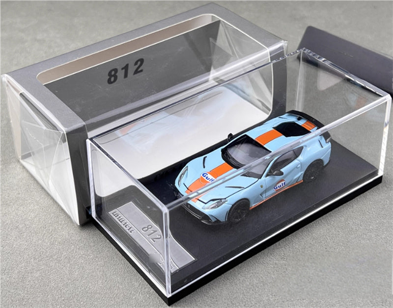 Little Toys x SH Ferrari 812 N-Largo V12 Supercar Novitec Modified Edition Gulf Painting Limited Edition 299PCS ONLY 1:64 Car Pre-built Model view8
