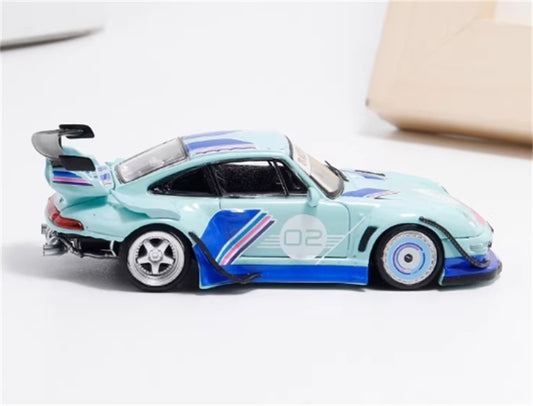 1:64 Porsche 911 RWB 993 Tiffany blue #2 Tiffany Blue #2 Luminous SW DIECAST Limited Edition 499pcs ONLY Model