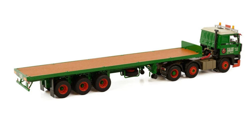 WSI DAF 3300 6X2 FLAT BED TRAILER CLASSIC - 3 AXLE KONINKLIJKE SAAN 1:50 Truck Pre-built Model