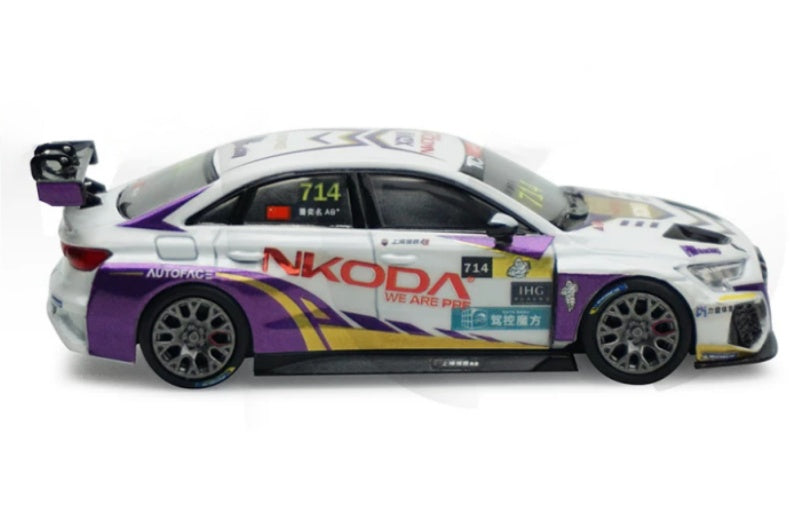 1:64 Audi Pan Yiming Nkoda Racing Team 2024 RS3 LMS TCR CTCC KiloWorks Diecast Model view3