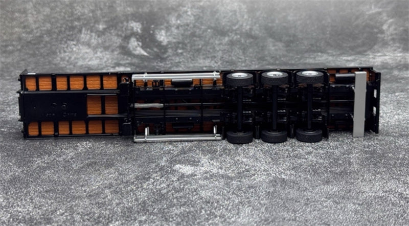 GCD Mercedes Benz Actros 3-Axle Gigaspace 6x2 Semi-trailer truck & scaleble Black LHD 1:64 Truck Pre-built Model view5