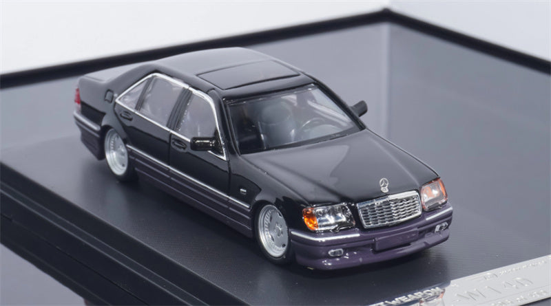 SW Mercedes Benz S600 W140 Black (Grey Skirt Edge) Limited Edition 499PCS ONLY 1:64 car Pre-built Model view1