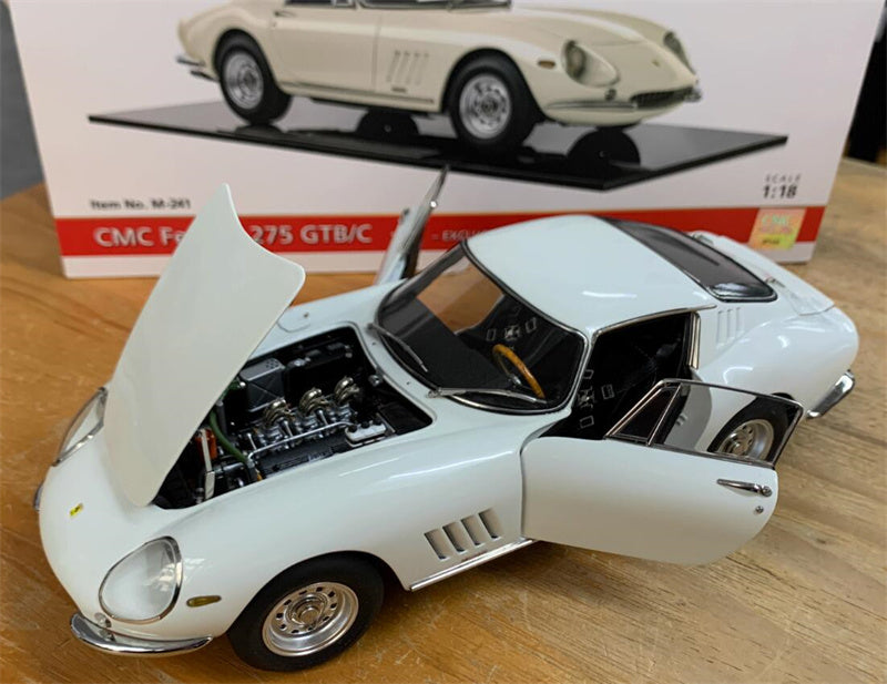CMC Ferrari 275 GTB/C 1966 Classic sports car Ivory White 1:18car Pre-a Model