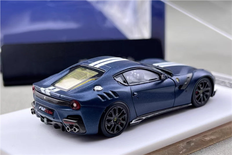 Stance Hunters Ferrari F12 TDF Supercar Limited Edition 499PCS ONLY Tour de France blue - white stripes 1:64 Car Pre-built Model view9