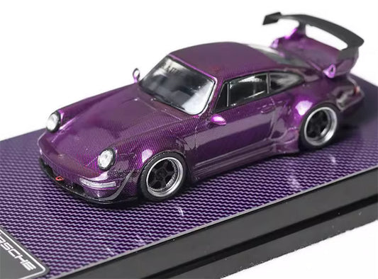 FLAME Porsche RWB 964 All Carbon Purple Limited Edition 499PCS ONLY 1:64 Car Pre-built Model view1