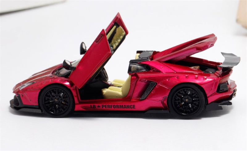 Rhino Model Lamborghini Aventador LP700-4 LBWK Convertible Purple Limited Edition 666PCS ONLY 1:64 Car Pre-built Model view3