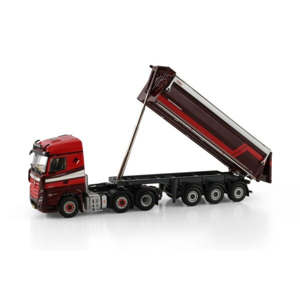 1:50 MB A. VAN GRUNSVEN ACTROS MP5 6X2 TIPPER TRAILER 3 AXLE WSI   DIECAST Model