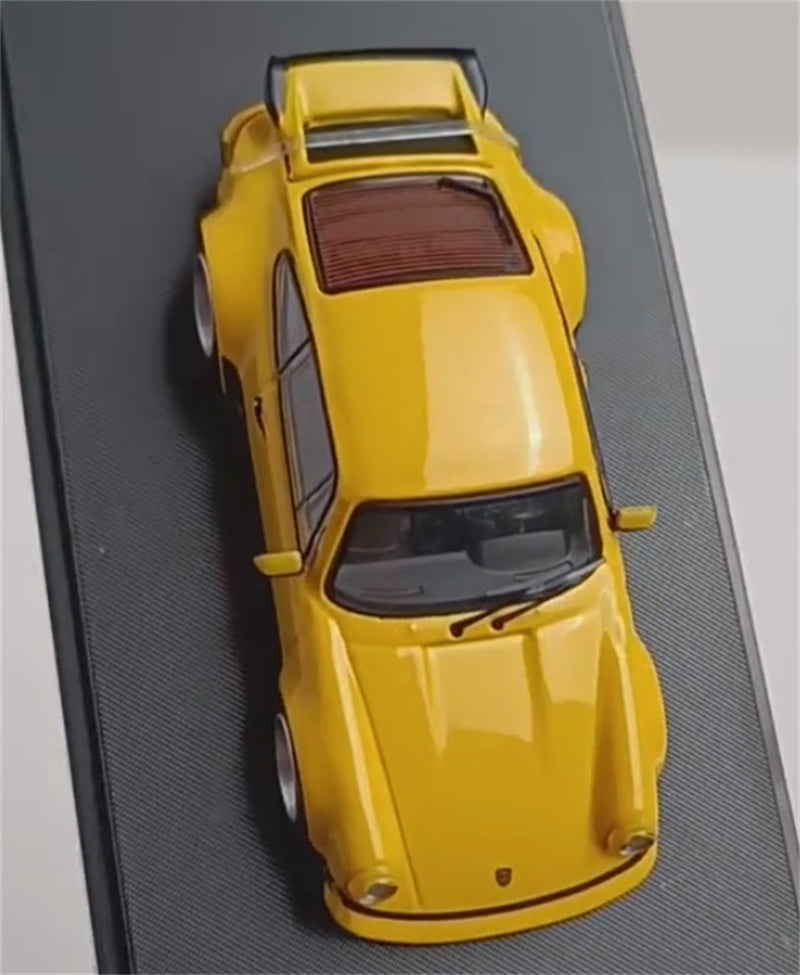 Rhino Model Porsche Singer Turbo Study 930 Yellow hardtop version 1:64 Car Pre-built Model view4