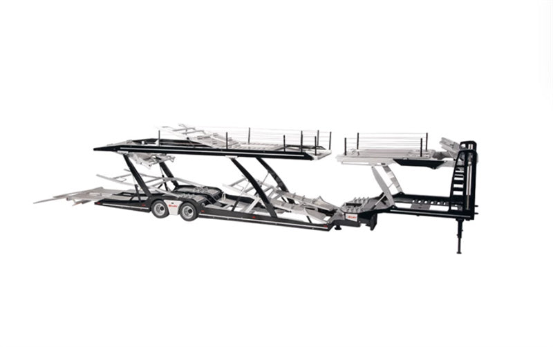 NZG SCANIA 730S Black V8 transport vehicle + double-layer trailer KIT 1:18 DIECAST Truck Lorry