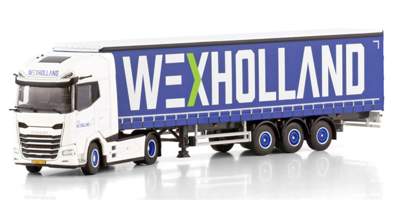 WSI DAF XG+ 4X2 CURTAINSIDE TRAILER - 3 AXLE Wex Holland 1:50 Truck Pre-built Model