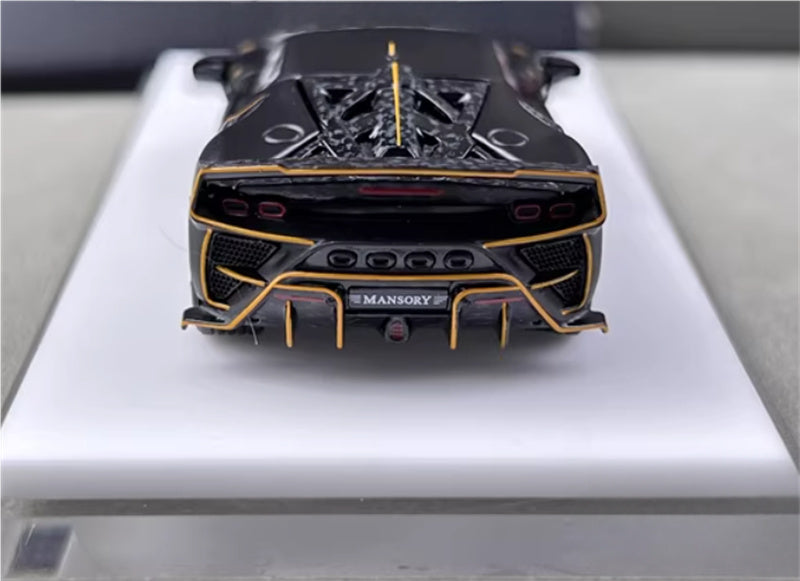 HKM Premium Mansory modified version Ferrari SF90 F9XX supercar Black hardtop Limited Edition 1:64 Car Pre-built Airliner Model Display view6