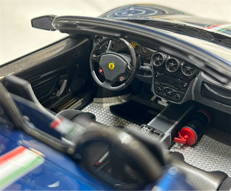Dino Model Ferrari F430 16M Supercar Abu Dhabi Blue White base Black wheel yellow caliper Limited Edition 30PCS ONLY 1:18 Car Pre-built Model view8