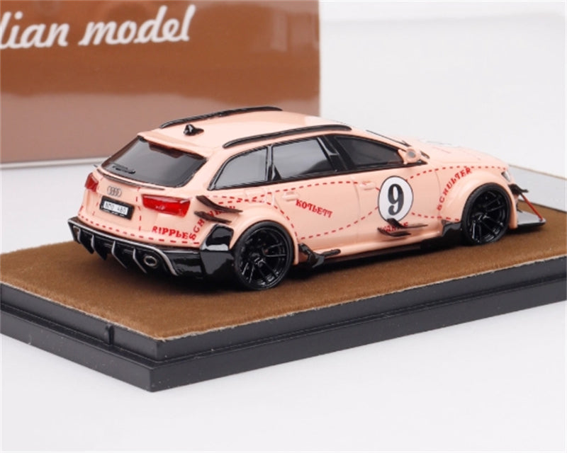 1:64 Audi RS6 Avant C7 wagon DTM Pink QIDIAN MODEL Resin Limited Edition 199pcs ONLY Model
