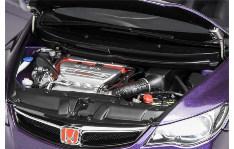 1:18 Honda Civic Type R FD2 Late Version MotorHelix Limited Edition 399PCS ONLY Premium Deep Violet Pearl Diecast Model view7