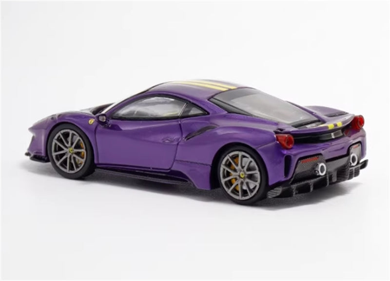 Ichiban Model Ferrari 488 Novitec Pista Purple Super Racing Limited Edition 399pcs ONLY 1:64 Car Pre-built Model