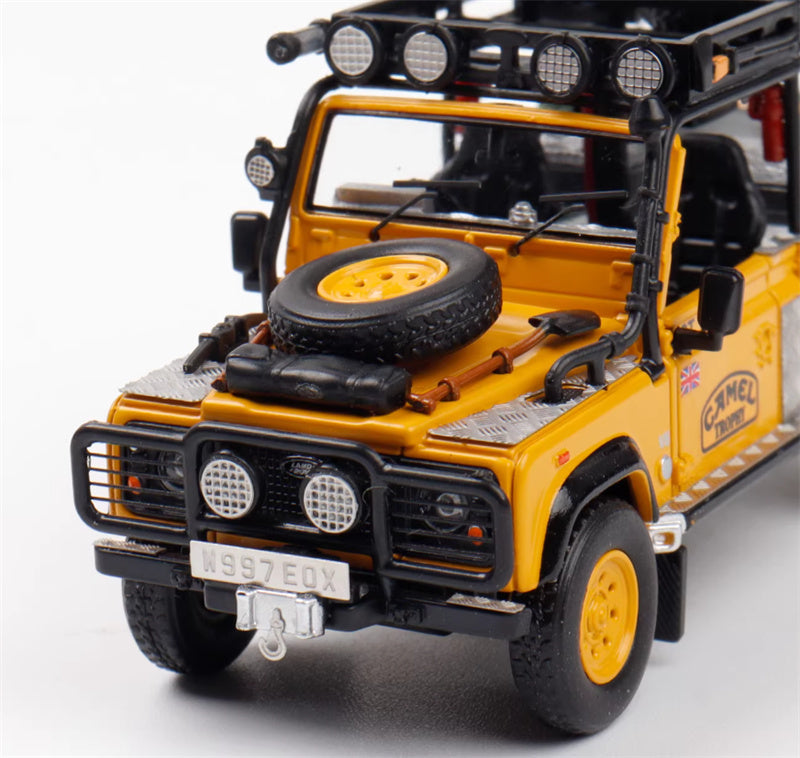 SW Land Rover Defender 110 Yellow Camel Trophy Limited Edition 499PCS ONLY 1:64 car Pre-built Model view4