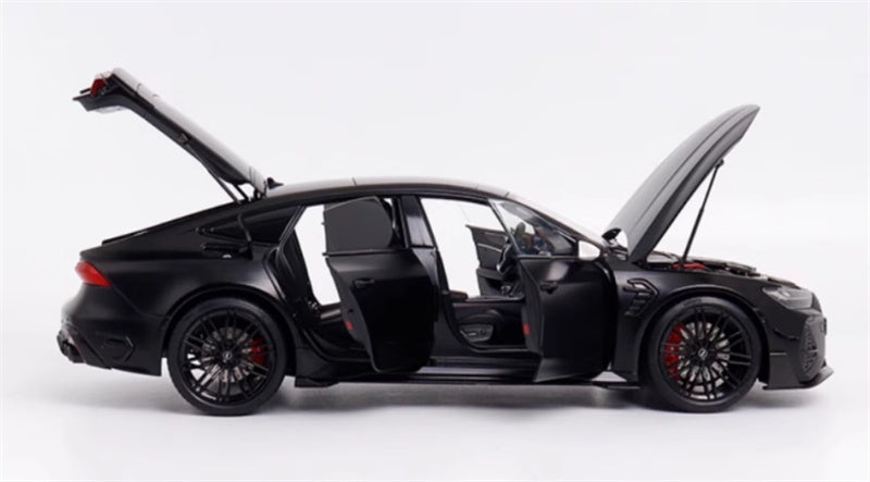 KengFai 2021 Audi RS7 C8 Sportback Semi-matte Black ABT 1:18 Car Pre-built Model