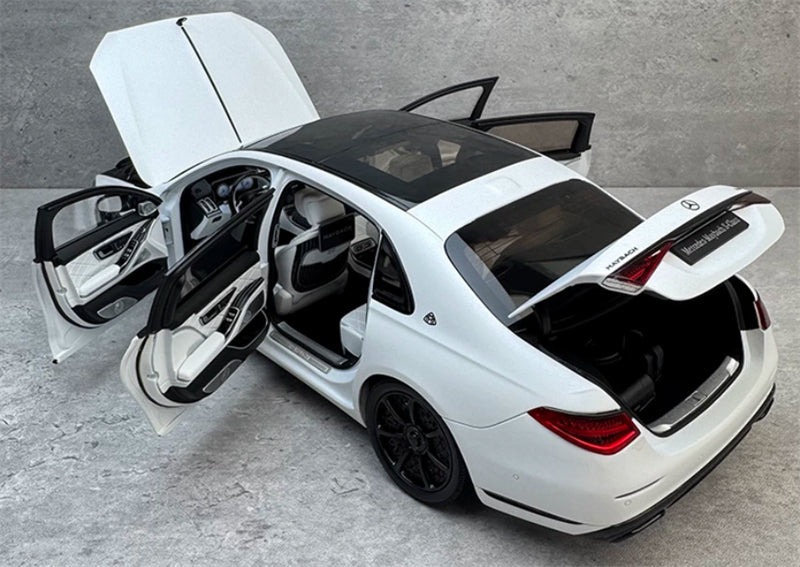 1:18 Mercedes Maybach S680 2021 White - Black Wheel Almost Real  DIECAST Model