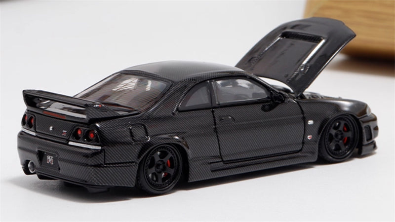 Focal Horizon Nissan GT-R R33 Nismo 400R All Carbon Black Limited Edition 999PCS ONLY 1:64 Car Pre-built Model view3