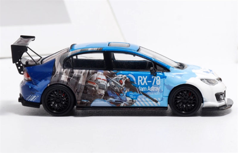 COOL.CAR Honda Civic FD2 explosive redesign mecha livery Blue regular version Limited Edition 500PCS ONLY 1:64 Car Pre-built Model view3