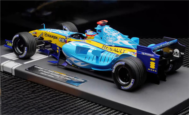 MINICHAMPS RENAULT R25 FERNANDO 2ND PLACE BELGIAN GP 2005 Limited Edition 1:18 Car Pre-built Model view5