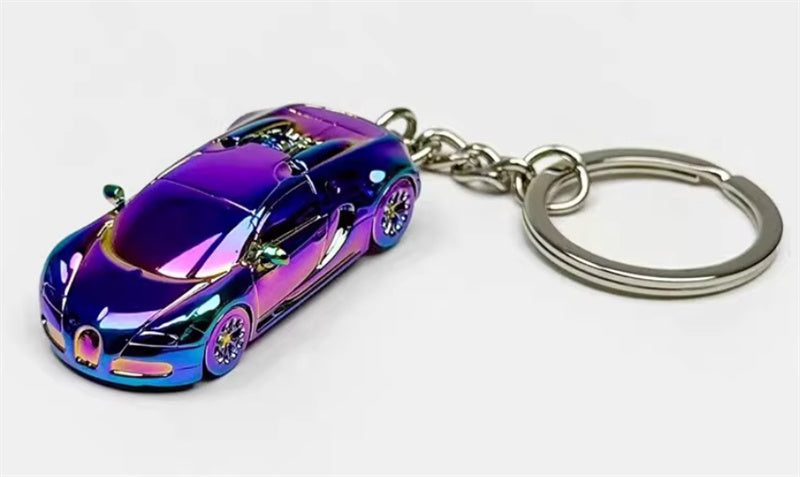 1:87 Bugatti   Electroplating discoloration purple  SEEKER  DIECAST Keychain Model