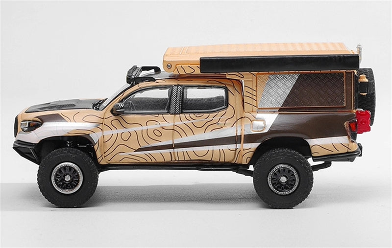 GCD TOYOTA Tacoma Camper Off-Road SUV sandy yellow LHD 1:64 Truck Pre-built Model view8