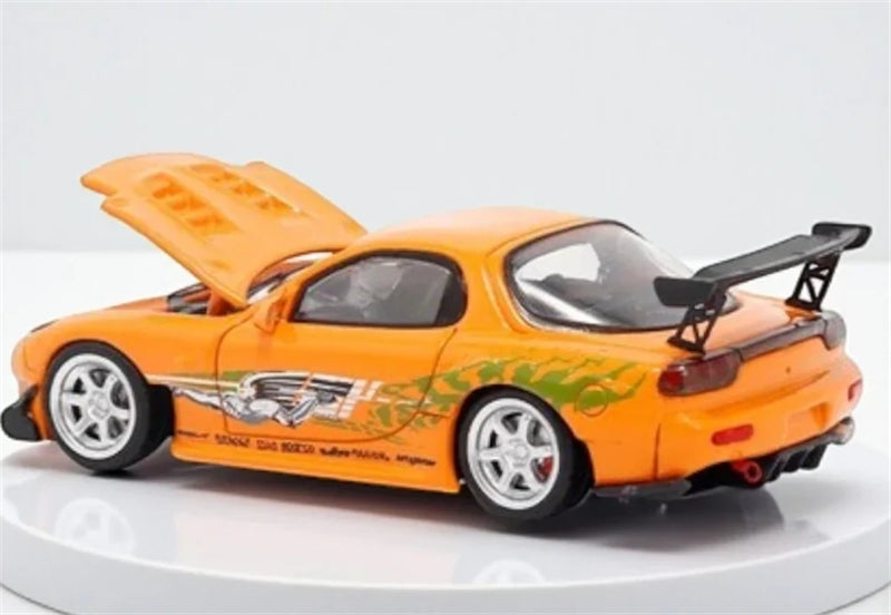 1:64 Mazda RX-7 RE Amemiya‌ Orange with Graphics BSC DIECAST Limited Edition 499pcs ONLY Model