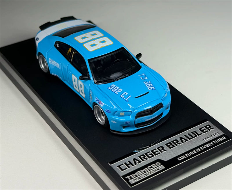 1:64 Dodge Charger Brawler Blue TimeMicro x PSC DESIGN DIECAST Civil Car Model