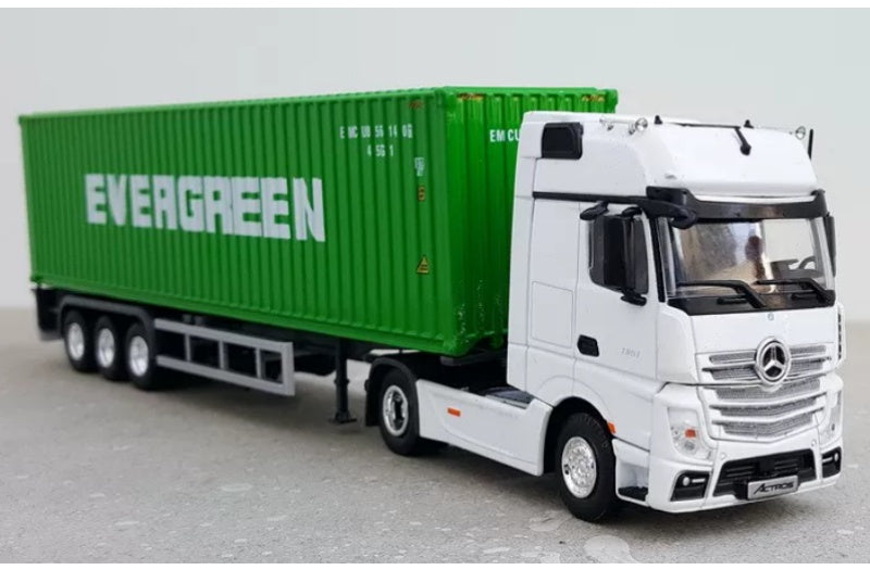 Mercedes ACTROS Shipping Container Truck Changrong Painting 1:50 Truck Pre-built Airliner Model Display view3