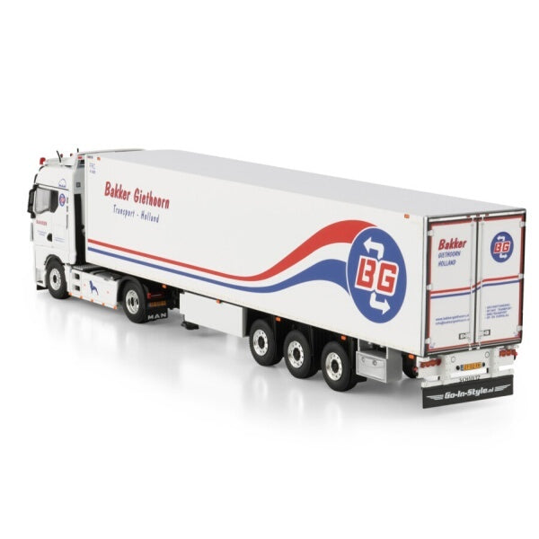 1:50 MAN BAKKER GIETHOORN TGX 4X2 REEFER TRAILER 3 AXLE WSI  White Diecast Model