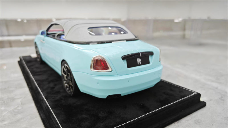 HH Model Rolls Royce Convertible Dawn BB Edition Mint Green 1:18 Car Pre-built Model view5