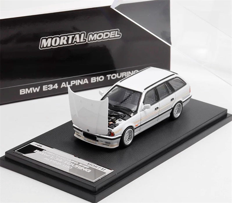 Mortal BMW E34 ALPINA B10 TOURING 5 Series wagon Pearl white Gold Strip Limited Edition 699PCS ONLY 1:64 Car Pre-built Model view9
