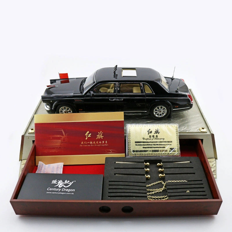 Century Dragon 70th Anniversary Hongqi Review Car 2015 Review Soldier Platform Edition 1:18 DIECAST CAR