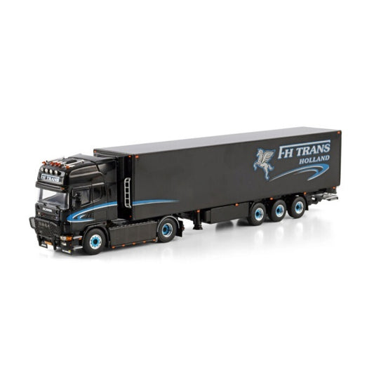 1:50 SCANIA FH TRANS 4 series 4X2 REEFER TRAILER 3 AXLE WSI  Black Diecast Model