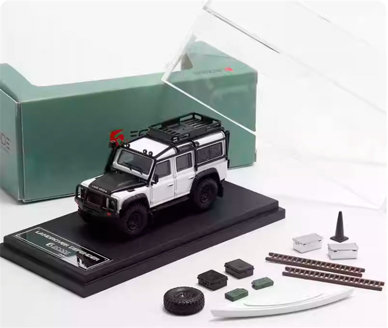 Master & Decode Land Rover Defender 110 4X4 modified white - Black cover 1:64 Car Pre-built Airliner Model Display view4