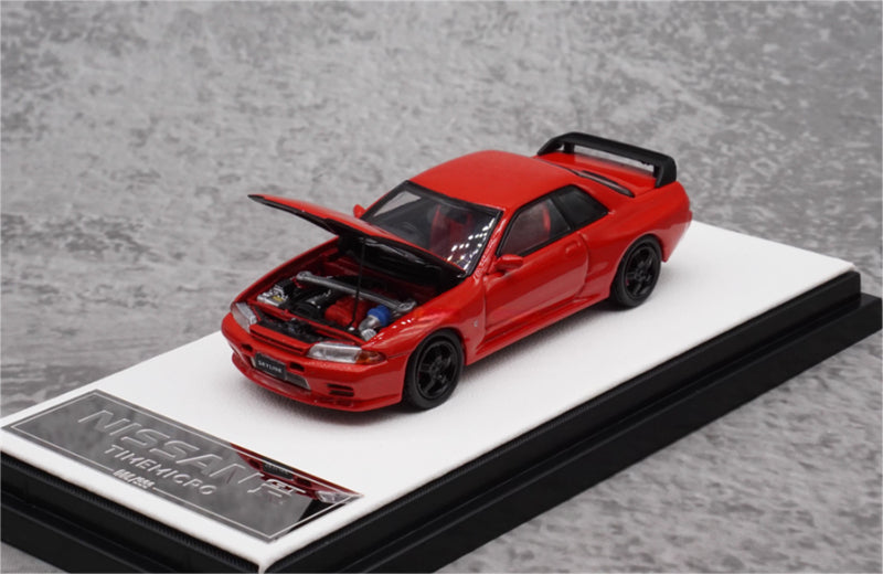 TIMEMICRO Nissan GTR R32 Metallic Red Limited Edition 999PCS ONLY 1:64 Car Pre-built Model view5