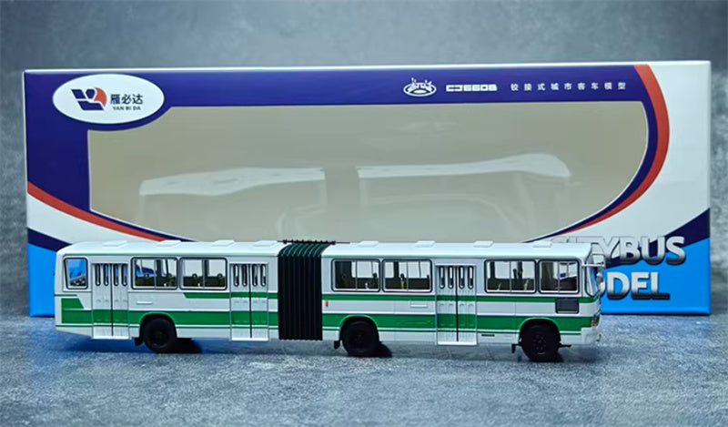 YAN BI DA Yangtze River CJ660B articulated bus greenish white 1:64 Car Pre-built Model view8
