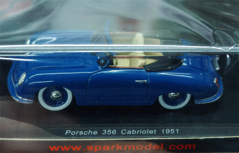 Spark Porsche 356 Cabriolet 1951 Blue 1:43 Car Pre-built Model view3