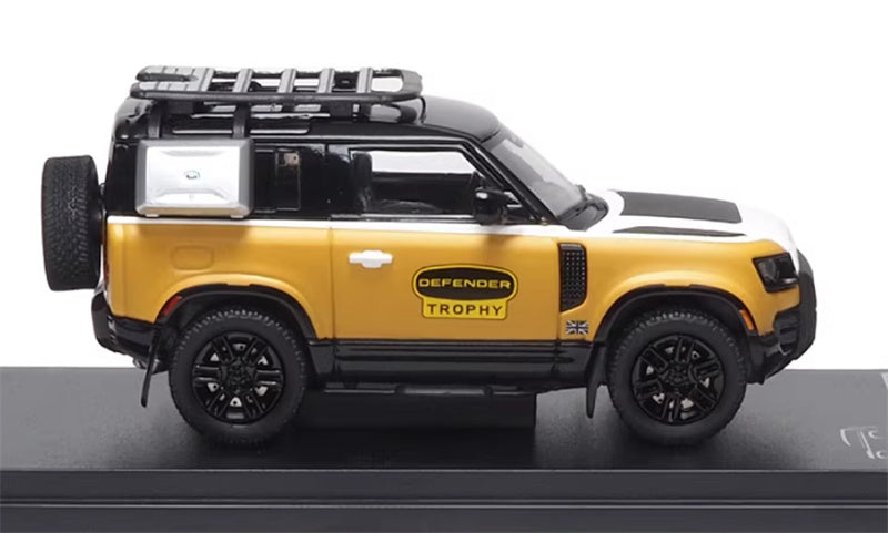 Almost Real Land Rover Defender 90 Trophy Edition wagon Yellow 1:64 Car Pre-built Airliner Model Display view4
