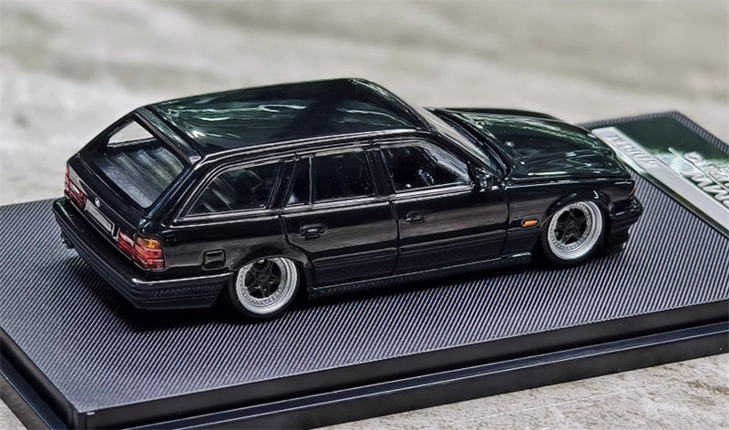 Mortal BMW E34 TOURING 5 Series Pearl Black Lowered Version Limited Edition 799PCS ONLY 1:64 Car Pre-built Model view4