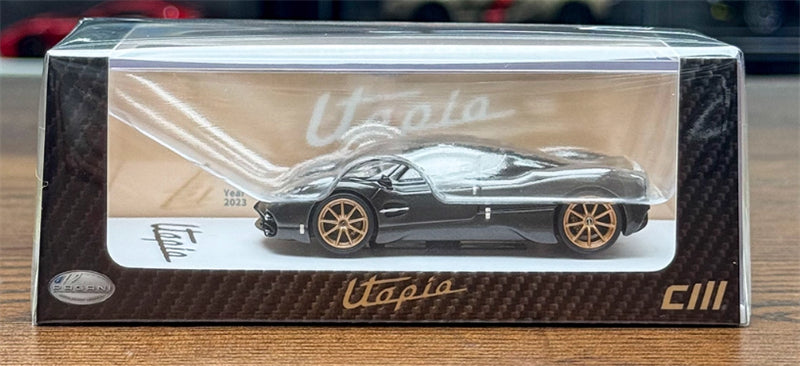 CM Model Pagani Utopia All Carbon Black 1:64 Car Pre-built Model view8